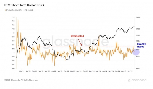 شاخص SOPR دارندگان کوتاه‌مدت نشان‌دهنده تعادل بازار است