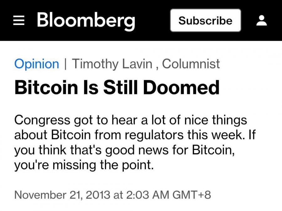 بازگشت به گذشته: پیش‌بینی اشتباه بلومبرگ درباره بیت‌کوین