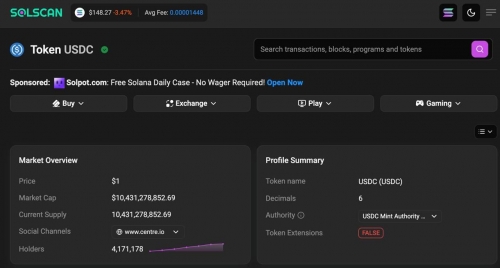 عبور گردش USDC در سولانا از ۱۰ میلیارد دلار