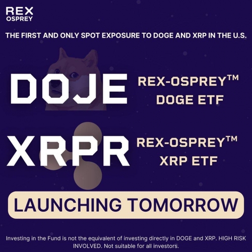 راه‌اندازی رسمی ETFهای XRP و DOGE توسط REX-Osprey از فردا