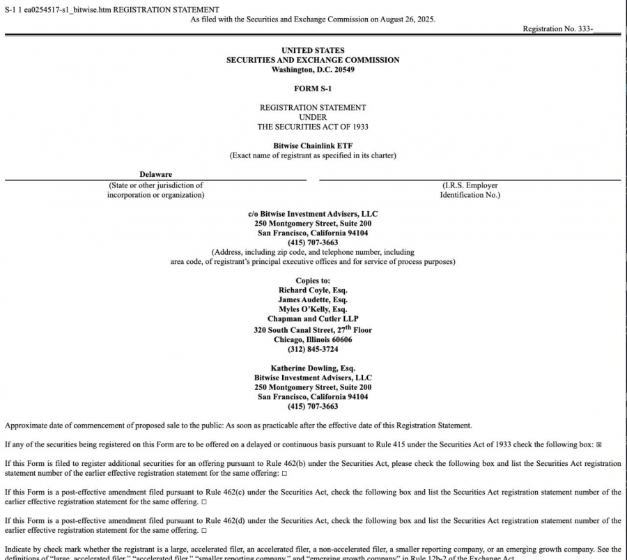 درخواست راه‌اندازی ETF چین‌لینک توسط Bitwise