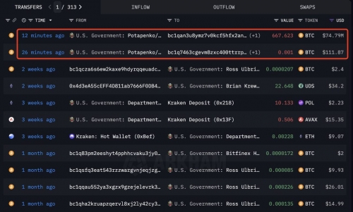 انتقال بیت‌کوین توسط دولت آمریکا