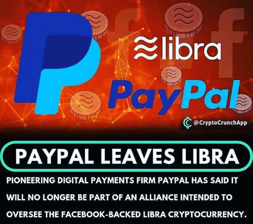 سرویس پرداختPayPal پروژه ليبرا را ترك كرد.