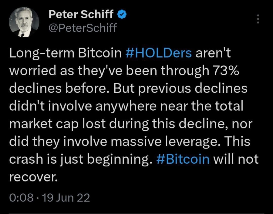 یش‌بینی اشتباه پیتر شیف درباره بیت‌کوین