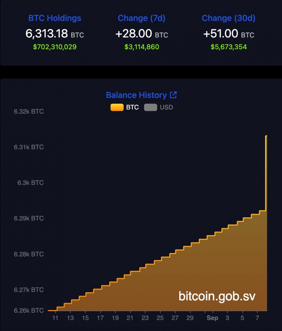 خرید تازه بیت‌کوین توسط السالوادور