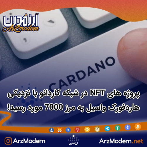 پروژه های NFT در شبکه کاردانو با نزديكى هاردفورک واسيل به مرز 7000 عدد رسید!